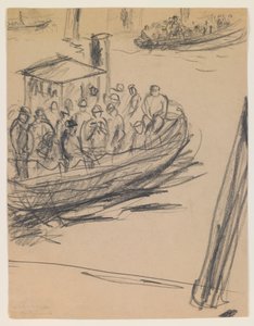 Longboat con estibadores de Max Beckmann