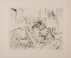 Amantes I, lámina 4 del portafolio “Rostros” de Max Beckmann