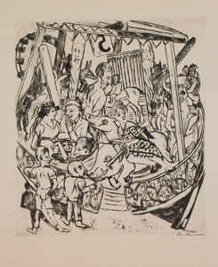 Tiovivo, placa 7 del portafolio “Feria Anual” de Max Beckmann