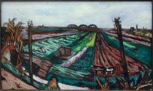 Paisaje de pólder con Hembrug de Max Beckmann