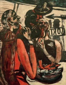 Prunier (En el restaurante Prunier, París) de Max Beckmann
