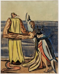 Rey serpiente y novia escarabajo de Max Beckmann