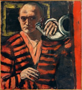 Autorretrato con cuerno de Max Beckmann