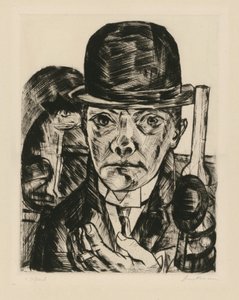 Autorretrato con sombrero de ala ancha de Max Beckmann