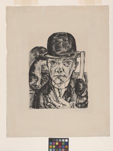 Autorretrato con bombín de Max Beckmann