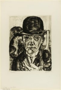 Autorretrato con bombín de Max Beckmann