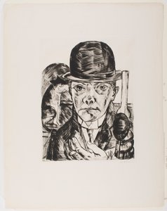 Autorretrato con bombín de Max Beckmann