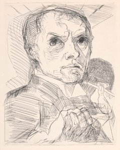 Autorretrato con estilete de Max Beckmann
