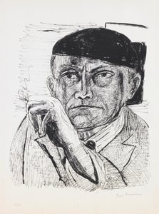 Autorretrato, lámina 1 del portafolio “Día y Sueño” de Max Beckmann