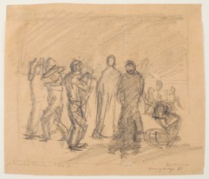 Boceto de Cristo en el desierto de Max Beckmann