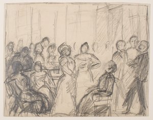 Boceto para la Fiesta de la Sociedad de Max Beckmann