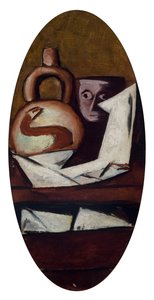 Bodegón con figura mexicana de Max Beckmann