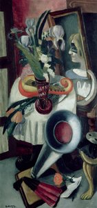 Bodegón con gramófono e iris de Max Beckmann