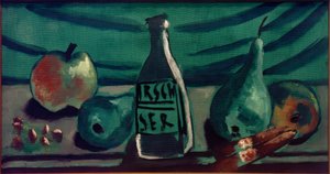 Naturaleza muerta con manzana y pera de Max Beckmann