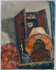 Naturaleza muerta con lámpara de Max Beckmann