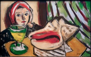 Naturaleza muerta con gran concha de Max Beckmann