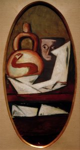 Naturaleza muerta con figura mexicana de Max Beckmann