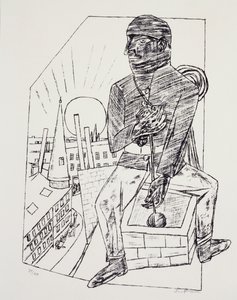 El deshollinador, de Max Beckmann (1884-1950), litografía. Alemania, siglo XX. de Max Beckmann