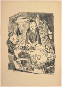 El hambre, lámina cinco de El Infierno de Max Beckmann