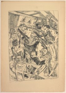Los últimos, lámina diez de Die Hölle de Max Beckmann