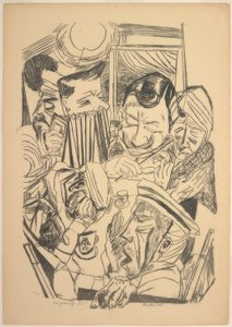 La canción patriótica, lámina nueve de Die Hölle de Max Beckmann