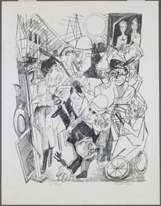 La Calle, placa 3 del portafolio “Infierno” de Max Beckmann