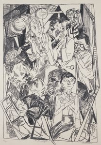 Los ideólogos, de Max Beckmann (1884-1950), grabado. Alemania, siglo XX. de Max Beckmann