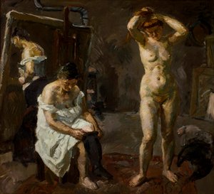 tres mujeres en el estudio de Max Beckmann