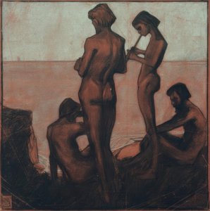 Cuatro jóvenes en el mar (Jóvenes en el mar – Cuatro figuras masculinas en el mar)