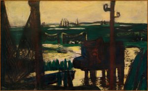 Mar de Frisia verde y negro-amarillo de Max Beckmann