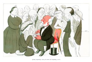 Robert Browning, tomando té con la Sociedad Browning, 1904 de Henry Maximilian Beerbohm