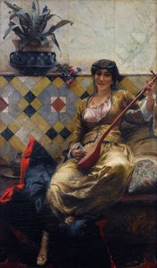 Serenata en el harén - Pintura de Ferdinand Max Bredt (1860-1921) - Colección privada