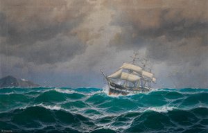 Tres mástiles en alta mar de Max Jensen