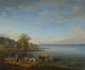 Orilla oriental del lago Starnberg de Max Joseph Wagenbauer