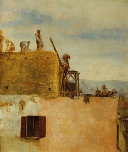 Trabajadores en la construcción de una casa
