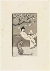Dolce far niente (Siesta II) (Bocetos grabados, opus I, hoja 8) de Max Klinger