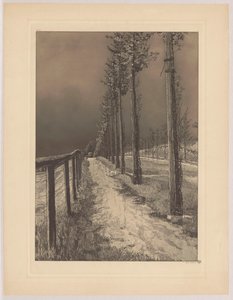 La calzada, lám. 2, Cuatro paisajes, op. VII de Max Klinger