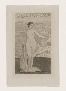 Ex libris de Max Klinger Lo sono io (título sobre objeto) de Max Klinger