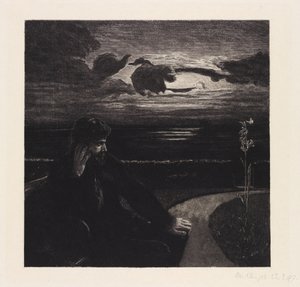 Noche (Sobre la muerte, primera parte, opus XI, lámina 1) de Max Klinger