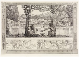 Narciso y Eco I (Rescates de víctimas ovidianas, opus II, lámina 7) de Max Klinger