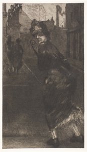 En la calle, lámina nueve de Una vida de Max Klinger