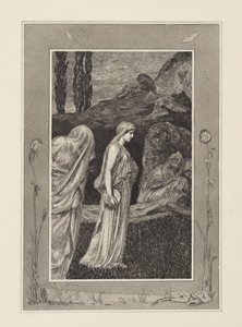 Psique en el Tártaro (Amor y Psique, Opus V, lámina 39) de Max Klinger