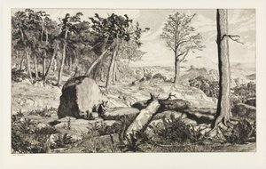 Simplicius en la soledad del bosque (Intermezzi, opus IV, lámina 10) de Max Klinger