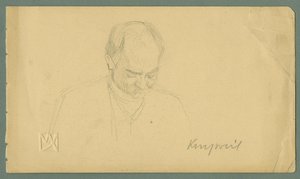 Boceto de un caballero con media calva de Max Kurzweil