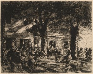 Un jardín de taberna en Rosenheim