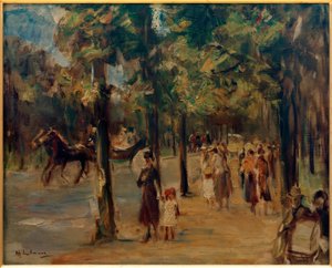 Avenida en el Tiergarten con paseantes de Max Liebermann