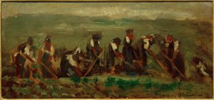 Trabajador en el campo de remolachas - Estudio de composición de Max Liebermann