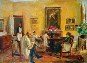 El artista y su familia en su casa en Wannsee de Max Liebermann