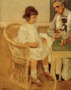 La nieta del artista en una silla de mimbre hacia la derecha de Max Liebermann