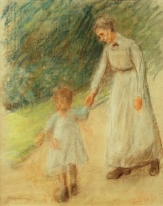 Nieta con niñera de Max Liebermann
